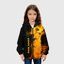 Куртка с капюшоном детская Dark Souls - gold gradient по-вертикали, цвет: 3D-черный — фото 2
