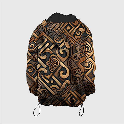 Детская куртка Асимметричный узор в викингском стиле / 3D-Черный – фото 2
