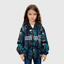 Куртка с капюшоном детская Punk rock от скелетов, цвет: 3D-черный — фото 2
