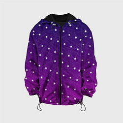 Куртка с капюшоном детская Звёзды на сиреневом, цвет: 3D-черный