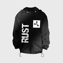 Куртка с капюшоном детская Rust glitch на темном фоне вертикально, цвет: 3D-черный