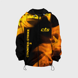 Куртка с капюшоном детская Counter-Strike 2 - gold gradient вертикально, цвет: 3D-черный