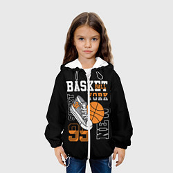 Куртка с капюшоном детская Basketball New York, цвет: 3D-белый — фото 2