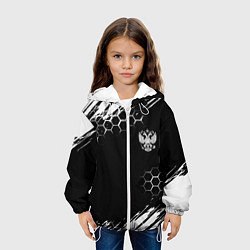 Куртка с капюшоном детская Патриот России краски, цвет: 3D-белый — фото 2