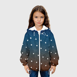 Куртка с капюшоном детская Звёзды на оранжевом закате, цвет: 3D-белый — фото 2