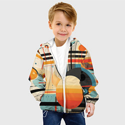 Куртка с капюшоном детская Стильная геометрия, цвет: 3D-белый — фото 2