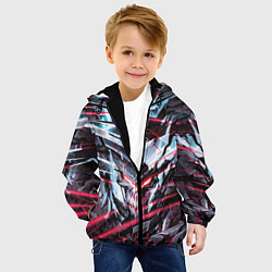 Куртка с капюшоном детская Киберпанк адский скелет красный, цвет: 3D-черный — фото 2