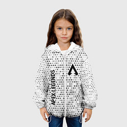 Куртка с капюшоном детская Apex Legends glitch на светлом фоне вертикально, цвет: 3D-белый — фото 2