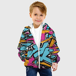 Куртка с капюшоном детская Спрей душа, цвет: 3D-белый — фото 2