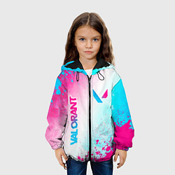 Куртка с капюшоном детская Valorant neon gradient style вертикально, цвет: 3D-черный — фото 2