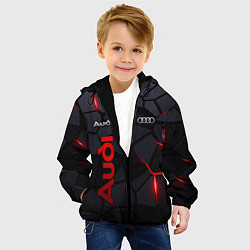Куртка с капюшоном детская Audi - плиты с эффектом свечения, цвет: 3D-черный — фото 2