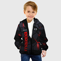 Куртка с капюшоном детская Mazda - плиты с эффектом свечения, цвет: 3D-черный — фото 2