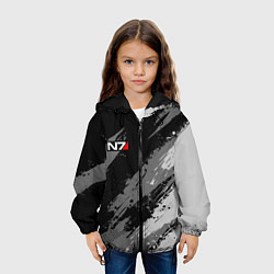Куртка с капюшоном детская N7 - mass effect monochrome, цвет: 3D-черный — фото 2
