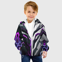 Куртка с капюшоном детская Броня адская и райская фиолетовая, цвет: 3D-белый — фото 2