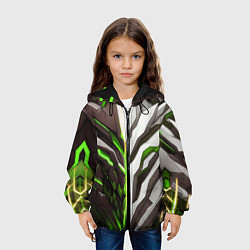 Куртка с капюшоном детская Броня адская и райская зелёная, цвет: 3D-черный — фото 2