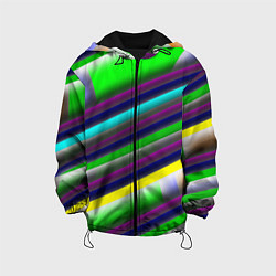 Куртка с капюшоном детская Размытые абстрактные полосы, цвет: 3D-черный