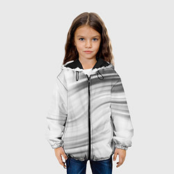 Куртка с капюшоном детская Бело-серый абстрактный узор дымчатый, цвет: 3D-черный — фото 2