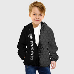 Куртка с капюшоном детская Dead Space glitch на темном фоне по-вертикали, цвет: 3D-черный — фото 2