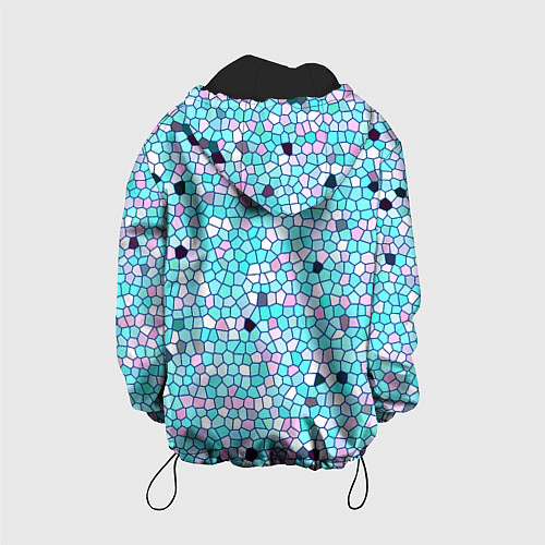 Детская куртка Мозаика розово-голубая / 3D-Черный – фото 2
