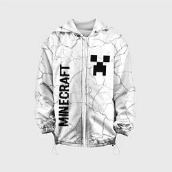 Куртка с капюшоном детская Minecraft glitch на светлом фоне вертикально, цвет: 3D-белый