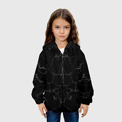 Куртка с капюшоном детская Чёрные трещины, цвет: 3D-черный — фото 2
