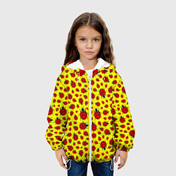 Куртка с капюшоном детская Божьи коровки цветные, цвет: 3D-белый — фото 2