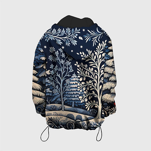 Детская куртка Ледяные узоры нового года / 3D-Черный – фото 2