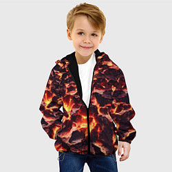 Куртка с капюшоном детская Бурлящая лава, цвет: 3D-черный — фото 2
