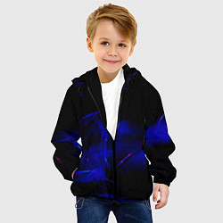Куртка с капюшоном детская Синий дым узоры, цвет: 3D-черный — фото 2