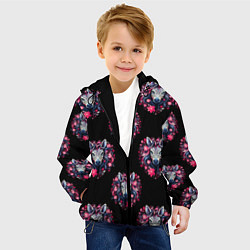 Куртка с капюшоном детская Портрет зебры, цвет: 3D-черный — фото 2