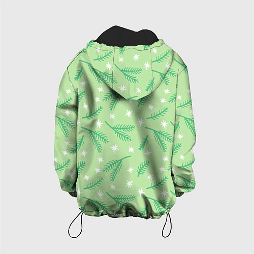 Детская куртка Узор с новогодней еловой ветвью / 3D-Черный – фото 2