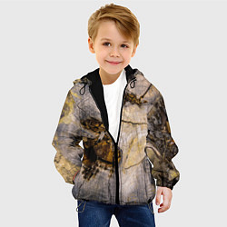 Куртка с капюшоном детская Текстура пня сосны, цвет: 3D-черный — фото 2