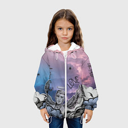 Куртка с капюшоном детская Lil Peep ангел рисунок, цвет: 3D-белый — фото 2