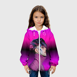 Куртка с капюшоном детская Lil Peep фиолетовый лук, цвет: 3D-белый — фото 2