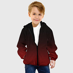 Куртка с капюшоном детская Градиент от тёмного до тёмно красного, цвет: 3D-черный — фото 2