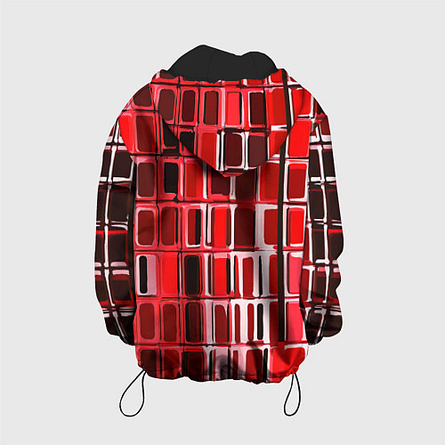 Детская куртка Красные прямоугольники / 3D-Черный – фото 2
