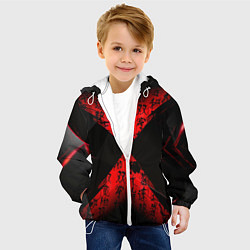Куртка с капюшоном детская Иероглифы и текстуры, цвет: 3D-белый — фото 2