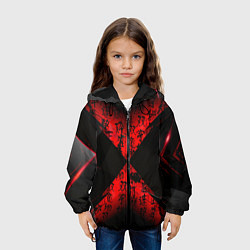 Куртка с капюшоном детская Иероглифы и текстуры, цвет: 3D-черный — фото 2