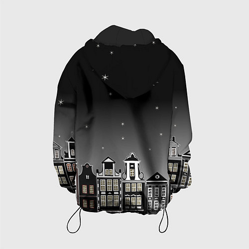 Детская куртка Ночной город и звездное небо / 3D-Черный – фото 2