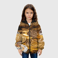 Куртка с капюшоном детская Виртуальные монеты, цвет: 3D-черный — фото 2