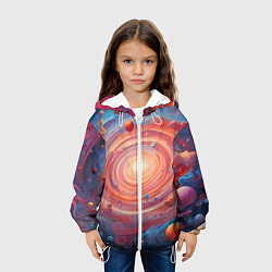 Куртка с капюшоном детская Галактика в спирали, цвет: 3D-белый — фото 2