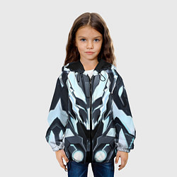 Куртка с капюшоном детская Белая кибер броня, цвет: 3D-черный — фото 2