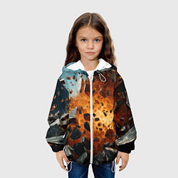 Куртка с капюшоном детская Большой взрыв камней, цвет: 3D-белый — фото 2