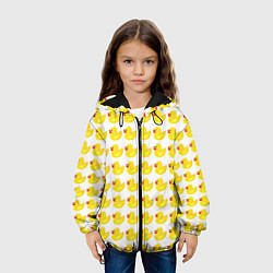 Куртка с капюшоном детская Семейка желтых резиновых уточек, цвет: 3D-черный — фото 2