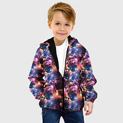 Куртка с капюшоном детская Узор нейронные связи, цвет: 3D-черный — фото 2