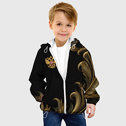 Куртка с капюшоном детская Герб России и золотистый узор, цвет: 3D-белый — фото 2