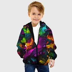 Куртка с капюшоном детская Яркие разноцветные краски, цвет: 3D-черный — фото 2