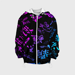 Куртка с капюшоном детская Tokyos Revenge neon logo, цвет: 3D-белый