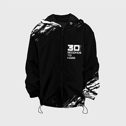 Куртка с капюшоном детская Thirty seconds to mars штрихи бенд, цвет: 3D-черный