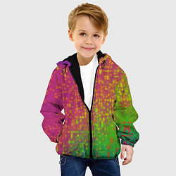 Куртка с капюшоном детская Разноцветные пиксели, цвет: 3D-черный — фото 2